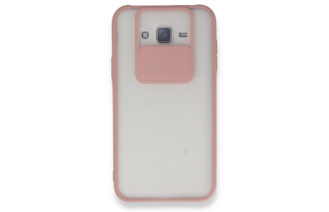 Newface Samsung Galaxy J7 Kılıf Palm Buzlu Kamera Sürgülü Silikon - Pembe