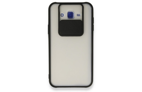 Newface Samsung Galaxy J7 Kılıf Palm Buzlu Kamera Sürgülü Silikon - Siyah