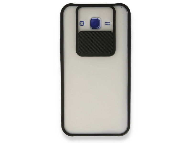 Newface Samsung Galaxy J7 Kılıf Palm Buzlu Kamera Sürgülü Silikon - Siyah