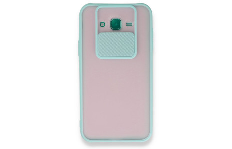 Newface Samsung Galaxy J7 Kılıf Palm Buzlu Kamera Sürgülü Silikon - Turkuaz