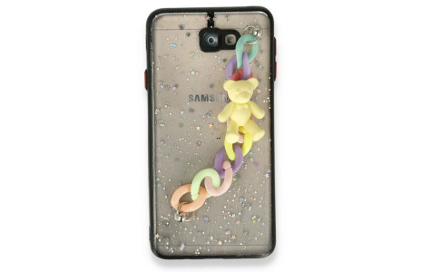 Newface Samsung Galaxy J7 Prime Kılıf Ayıcıklı Silikon - Siyah