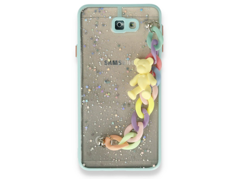 Newface Samsung Galaxy J7 Prime Kılıf Ayıcıklı Silikon - Yeşil