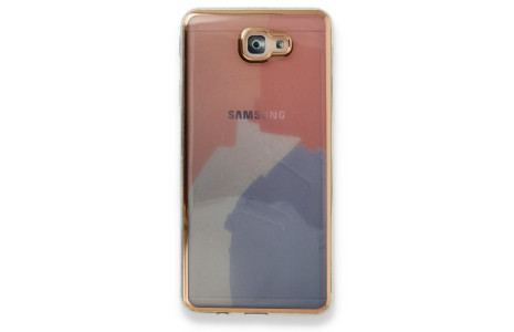 Newface Samsung Galaxy J7 Prime Kılıf Çiçekli Silikon - Pembe - Mavi