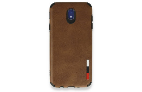 Newface Samsung Galaxy J7 Pro / J730 Kılıf Loop Deri Silikon - Kahverengi