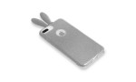 Newface Samsung Galaxy S10E Kılıf Rabbit Simli Silikon - Gümüş