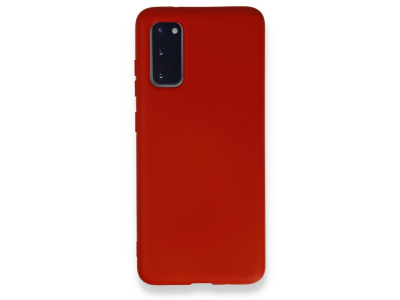 Newface Samsung Galaxy S20 Kılıf Nano içi Kadife Silikon - Kırmızı