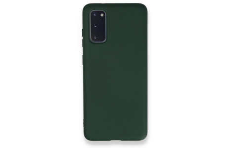 Newface Samsung Galaxy S20 Kılıf Nano içi Kadife Silikon - Koyu Yeşil