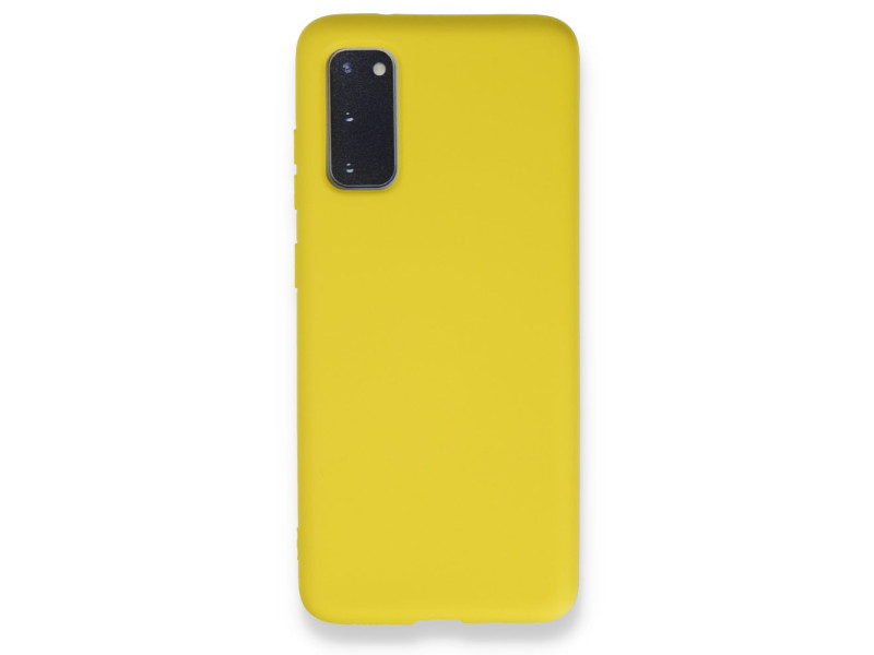 Newface Samsung Galaxy S20 Kılıf Nano içi Kadife Silikon - Sarı