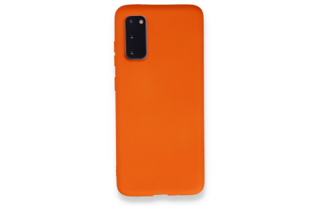 Newface Samsung Galaxy S20 Kılıf Nano içi Kadife Silikon - Turuncu
