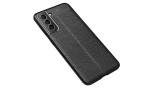 Newface Samsung Galaxy S21 FE Kılıf Focus Derili Silikon - Siyah