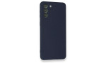 Newface Samsung Galaxy S21 FE Kılıf Nano içi Kadife Silikon - Lacivert