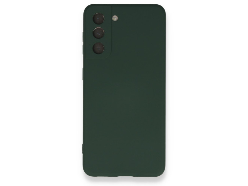 Newface Samsung Galaxy S21 FE Kılıf Nano içi Kadife Silikon - Koyu Yeşil