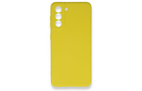 Newface Samsung Galaxy S21 FE Kılıf Nano içi Kadife Silikon - Sarı