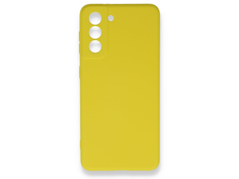 Newface Samsung Galaxy S21 FE Kılıf Nano içi Kadife Silikon - Sarı