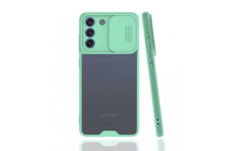 Newface Samsung Galaxy S21 FE Kılıf Platin Kamera Koruma Silikon - Açık Yeşil