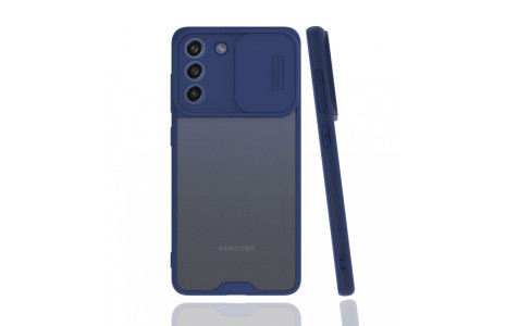 Newface Samsung Galaxy S21 FE Kılıf Platin Kamera Koruma Silikon - Lacivert
