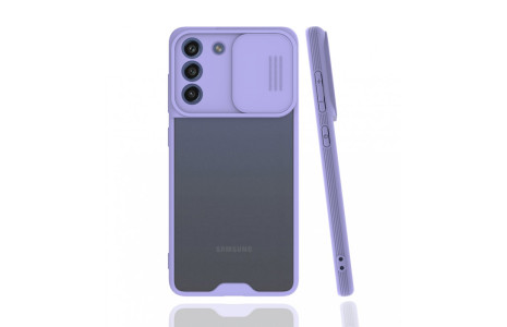 Newface Samsung Galaxy S21 FE Kılıf Platin Kamera Koruma Silikon - Lila