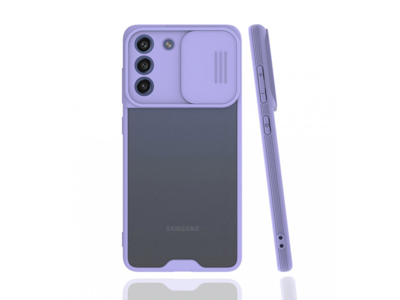 Newface Samsung Galaxy S21 FE Kılıf Platin Kamera Koruma Silikon - Lila