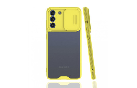 Newface Samsung Galaxy S21 FE Kılıf Platin Kamera Koruma Silikon - Sarı