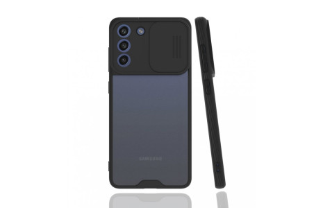Newface Samsung Galaxy S21 FE Kılıf Platin Kamera Koruma Silikon - Siyah