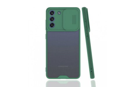 Newface Samsung Galaxy S21 FE Kılıf Platin Kamera Koruma Silikon - Yeşil