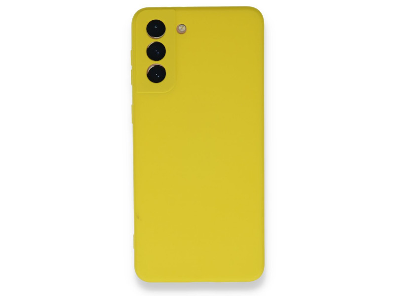 Newface Samsung Galaxy S21 Plus Kılıf Nano içi Kadife Silikon - Sarı