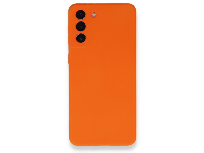 Newface Samsung Galaxy S21 Plus Kılıf Nano içi Kadife Silikon - Turuncu