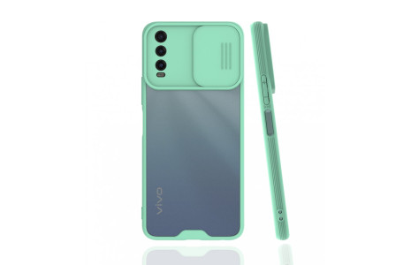 Newface Vivo Y20 Kılıf Platin Kamera Koruma Silikon - Açık Yeşil