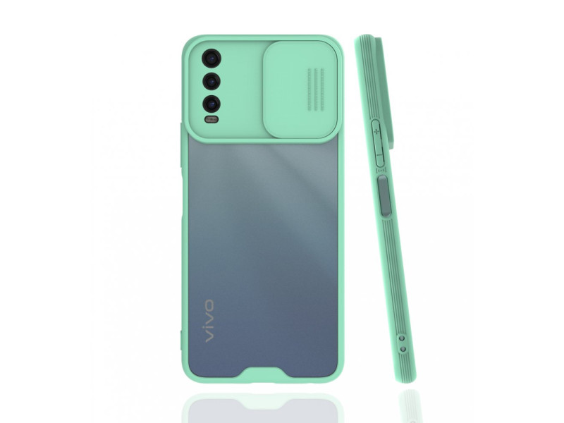 Newface Vivo Y20 Kılıf Platin Kamera Koruma Silikon - Açık Yeşil
