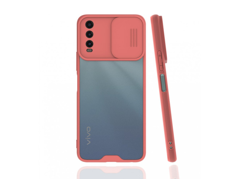 Newface Vivo Y20 Kılıf Platin Kamera Koruma Silikon - Pembe