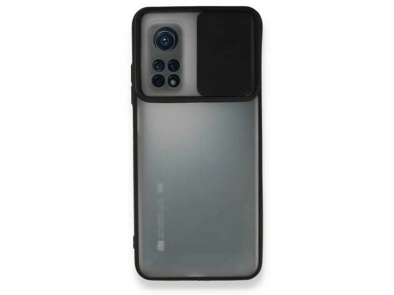 Newface Xiaomi Mi 10T Kılıf Palm Buzlu Kamera Sürgülü Silikon - Siyah