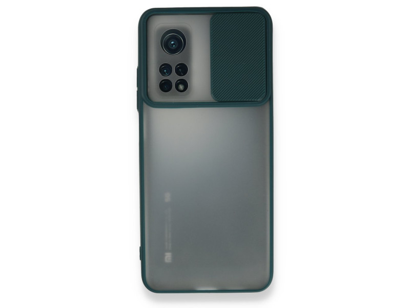Newface Xiaomi Mi 10T Kılıf Palm Buzlu Kamera Sürgülü Silikon - Yeşil