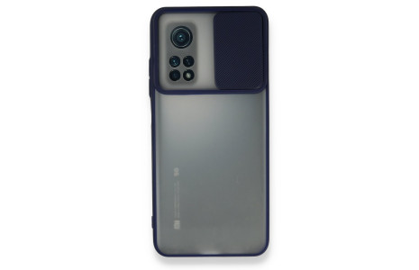Newface Xiaomi Mi 10T Pro Kılıf Palm Buzlu Kamera Sürgülü Silikon - Lacivert