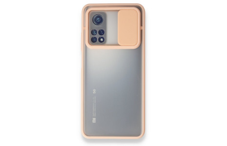 Newface Xiaomi Mi 10T Pro Kılıf Palm Buzlu Kamera Sürgülü Silikon - Pembe