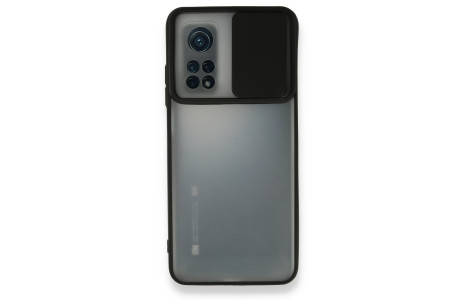 Newface Xiaomi Mi 10T Pro Kılıf Palm Buzlu Kamera Sürgülü Silikon - Siyah