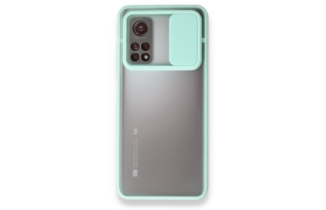Newface Xiaomi Mi 10T Pro Kılıf Palm Buzlu Kamera Sürgülü Silikon - Turkuaz
