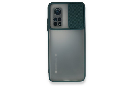 Newface Xiaomi Mi 10T Pro Kılıf Palm Buzlu Kamera Sürgülü Silikon - Yeşil