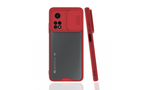 Newface Xiaomi Mi 10T Pro Kılıf Platin Kamera Koruma Silikon - Kırmızı