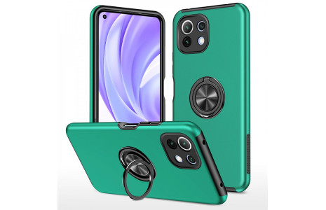 Newface Xiaomi Mİ 11 Lite Kılıf Elit Yüzüklü Kapak - Yeşil