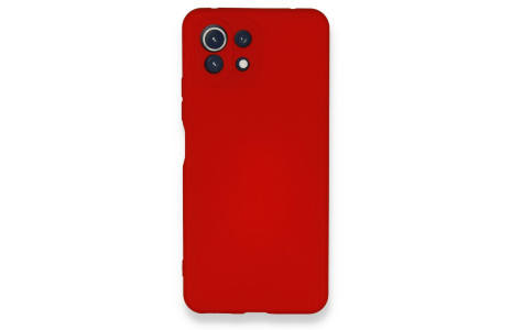 Newface Xiaomi Mİ 11 Lite Kılıf Nano içi Kadife Silikon - Kırmızı