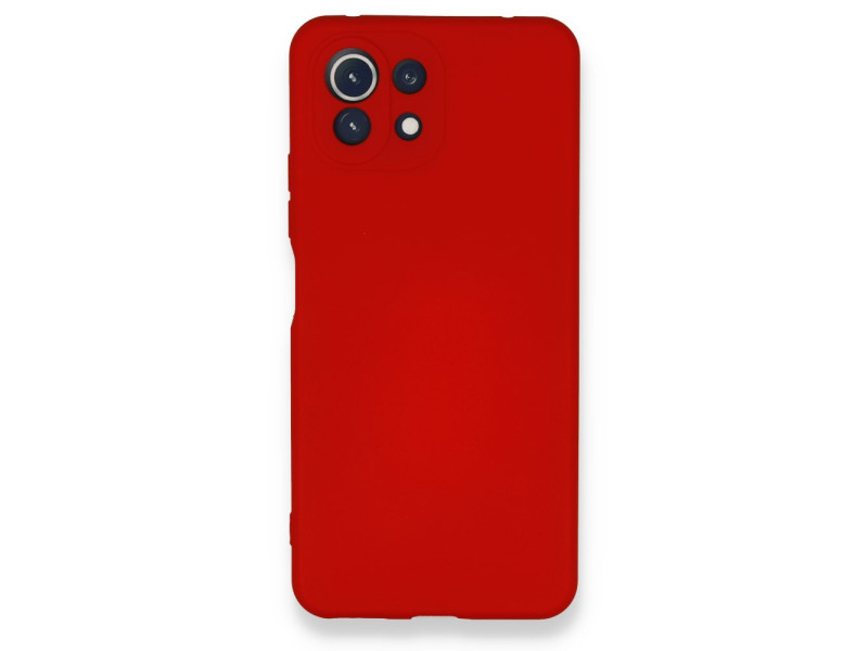 Newface Xiaomi Mİ 11 Lite Kılıf Nano içi Kadife Silikon - Kırmızı