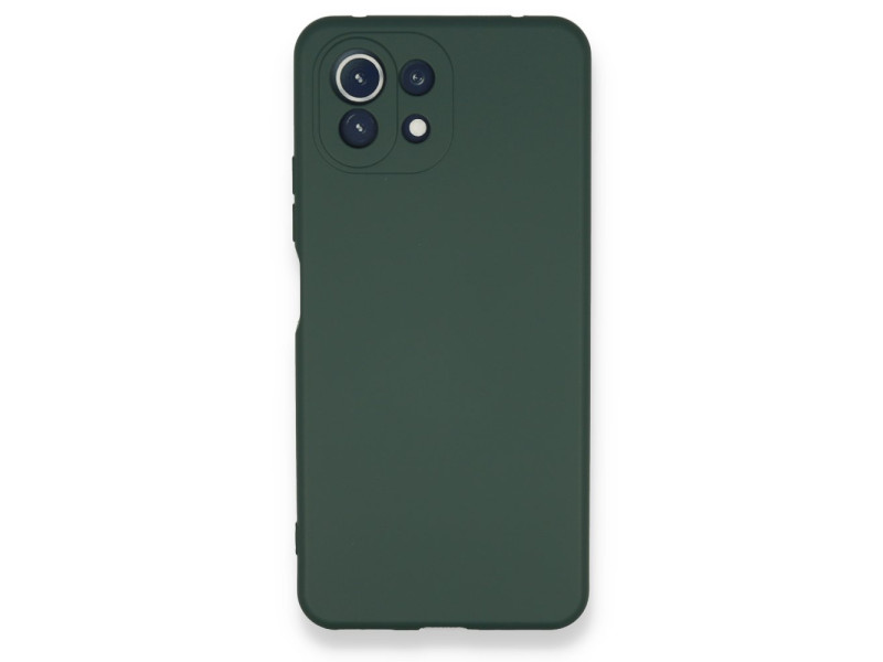 Newface Xiaomi Mİ 11 Lite Kılıf Nano içi Kadife Silikon - Koyu Yeşil