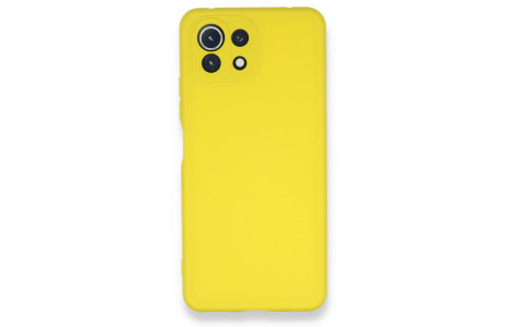 Newface Xiaomi Mİ 11 Lite Kılıf Nano içi Kadife Silikon - Sarı
