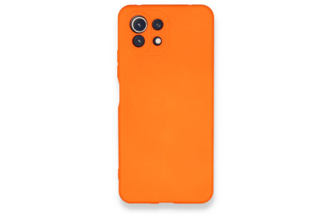 Newface Xiaomi Mİ 11 Lite Kılıf Nano içi Kadife Silikon - Turuncu