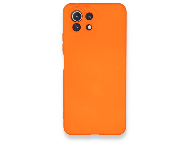 Newface Xiaomi Mİ 11 Lite Kılıf Nano içi Kadife Silikon - Turuncu
