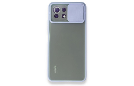 Newface Xiaomi Mİ 11 Lite Kılıf Palm Buzlu Kamera Sürgülü Silikon - Lila