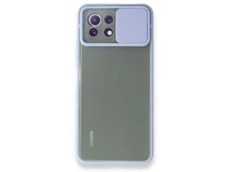 Newface Xiaomi Mİ 11 Lite Kılıf Palm Buzlu Kamera Sürgülü Silikon - Lila