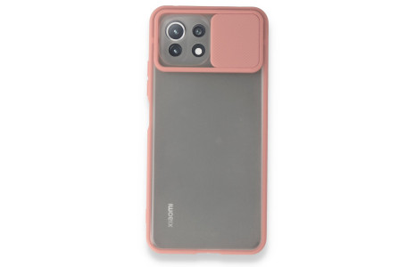 Newface Xiaomi Mİ 11 Lite Kılıf Palm Buzlu Kamera Sürgülü Silikon - Pembe