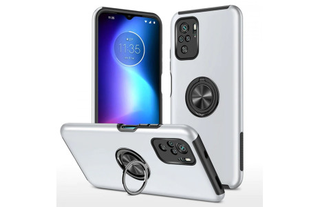 Newface Xiaomi Poco F3 Kılıf Elit Yüzüklü Kapak - Gümüş