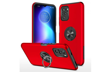 Newface Xiaomi Poco F3 Kılıf Elit Yüzüklü Kapak - Kırmızı